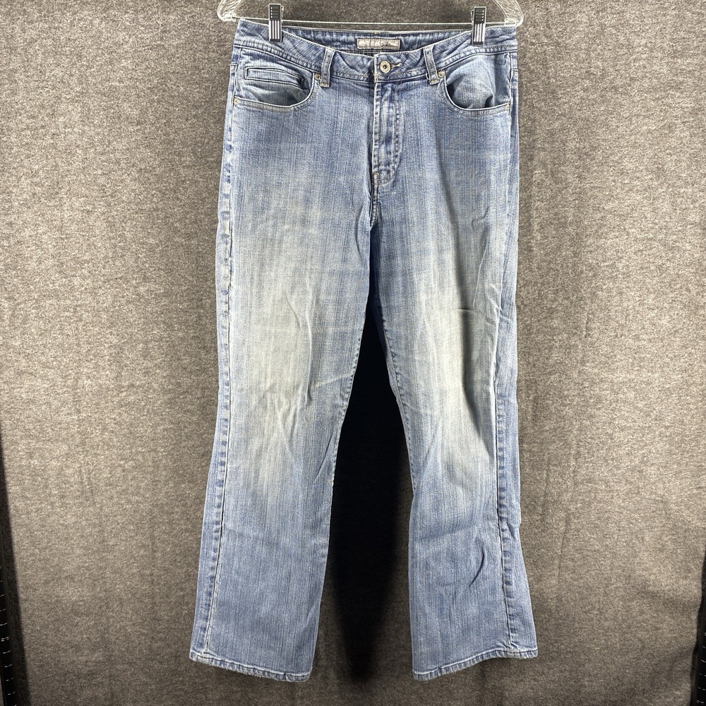 Chico's Platinum Jeans Womens 1.5 Short Blue Medium Wash Straight Leg Stretch